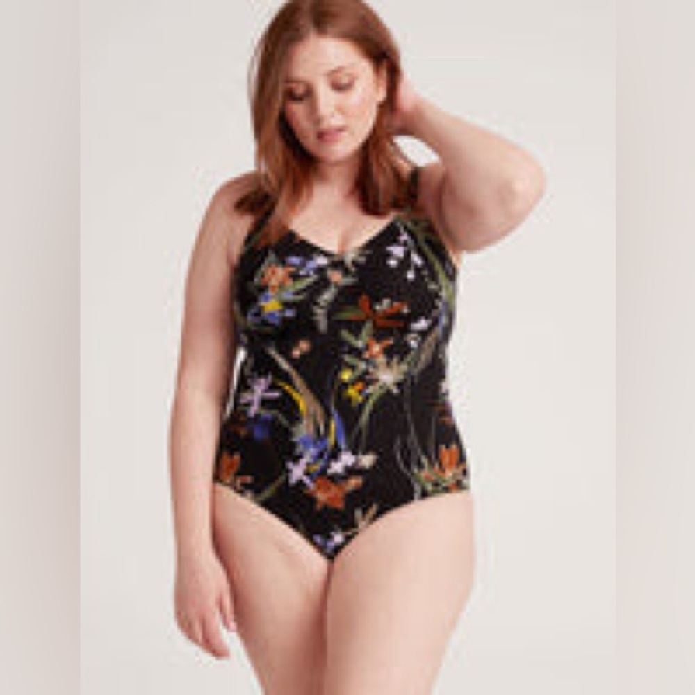 Like New Knix LuxeLift Wire-free Padded Slimming Shapewear Bodysuit Large Floral